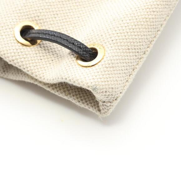 Prada Mistolino pouch bag canvas Saffiano leather Ivory White black - Picture 6 of 6